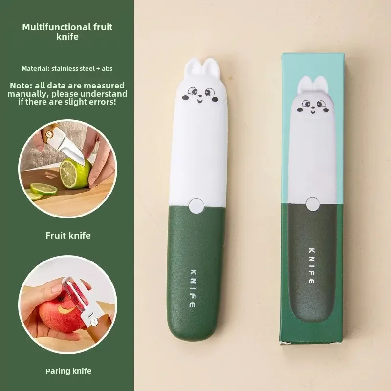Multifunctional Fruit Knife, 2-in-1 Paring Knife Double Head Peelerz, Stainless Steel Blades for Easy Cleaning 2