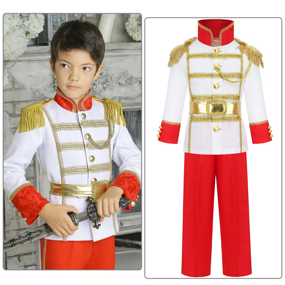 

Halloween Cosplay Carnival Baby Boys Clothing Birthday Party Fancy Dress Up King Cloak Christmas Kids Charming Prince Costumes