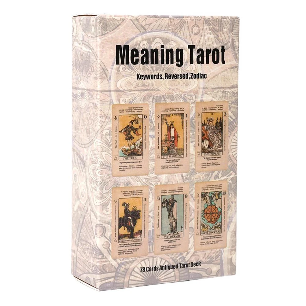 78pcs Meaning Tarot Cards Family Party Supplies Future Telling Game Play Cards Reversed Zodiac Tarot Oracle Cards for Beginners