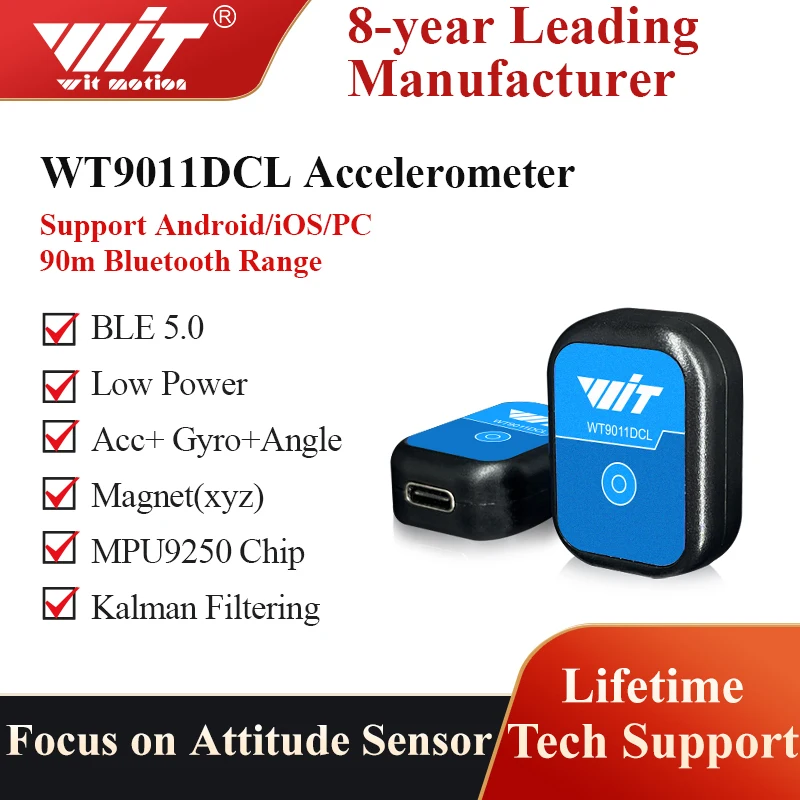WitMotion WT9011DCL-BT50 Bluetooth 5.0 가속도계 자이로 스코프 각도 센서 전자 나침반 자력계 경사계