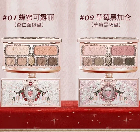 Flower Knows Strawberry Cupid Collection Makeup Set Sweetheart Gift Set Lip Mud Liquid Blush Face Palette All In One Make Up Kit 3