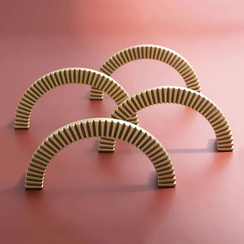 Semicircular Solid Brass Cabos Cobre Light Luxury Wardrobe Puxa Acessórios de Cozinha Móveis Hardware 128 mm pc