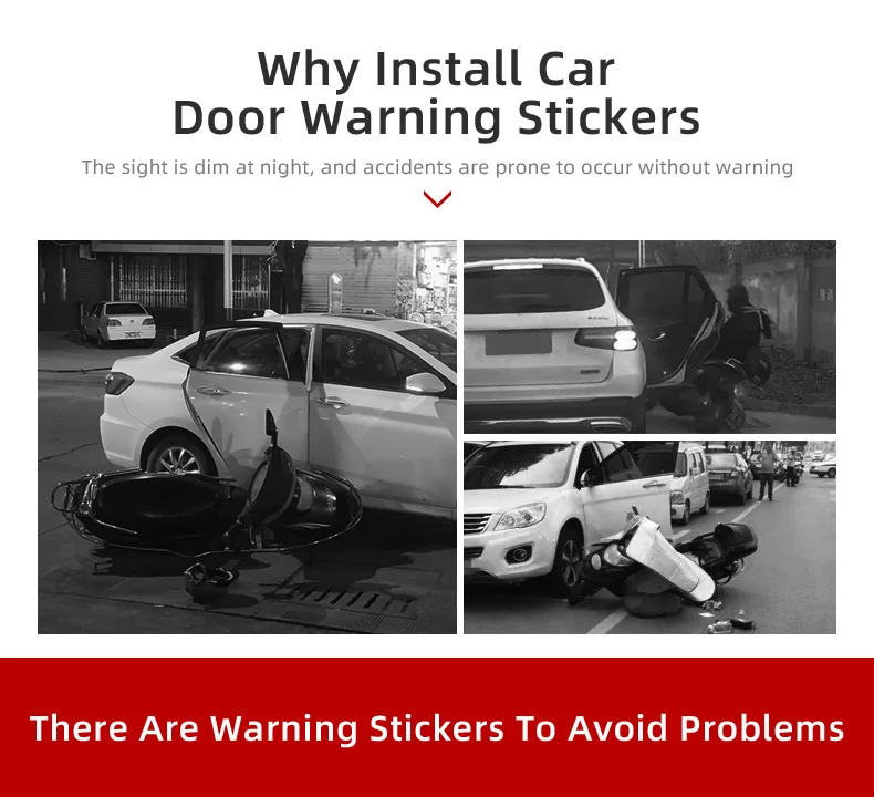 For Tesla Model Y/3 2025 2024-2018 Car door warning sticker Night reflective sti