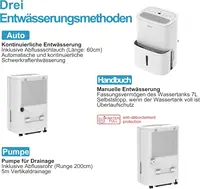 SHINCO WIFI Déshumidificateur Portable 50L/Jour avec Pompe de Relevage, Purificateur d'air, Filter à Charbon Actif, Minuterie 24h, Drainage Continu, Fonction Sèche-Linge, Blanc 5