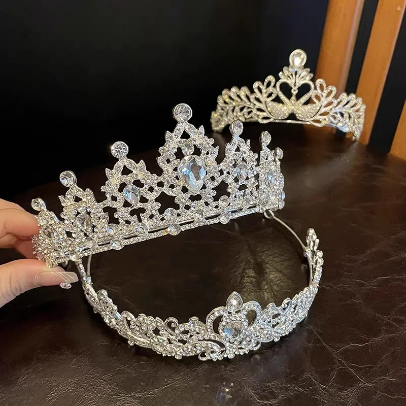 Crystal Crown Tiara Bridal Hair Accessories for Women Girls Princess Rhinestone Crowns Hair Jewelry Gift Wedding Hair Headpieces
