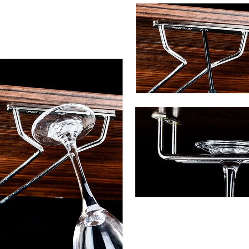 27 35cm Wine Glass Hanger Rack Stemware Glasses Home Bar Pub Holder Stainless Steel Kitchen Tools wine glass holder rack