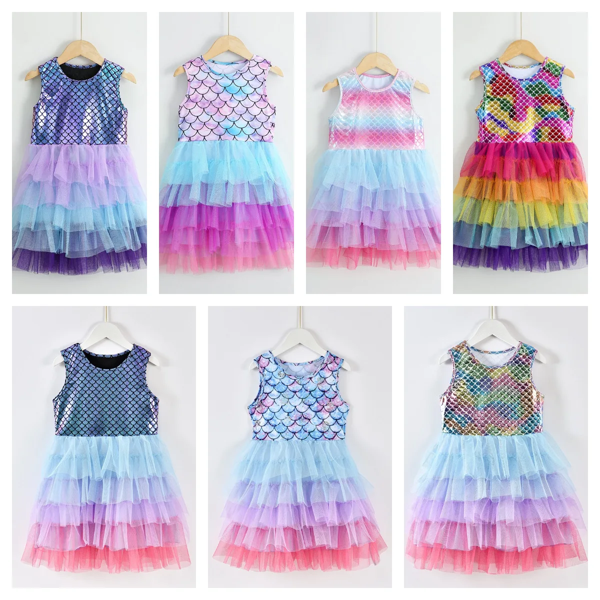 

Girls Mermaid Dress Princess Dress for Little Girls,Kids Toddler Summer Tulle Party Sleeveless Mermaid Dresses