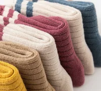 Korean Kids Knit Soft Fashion Letter Socks Baby Middle Tube Stockings Long Socks for Infant Toddler Boys Girls Casual Socks 2