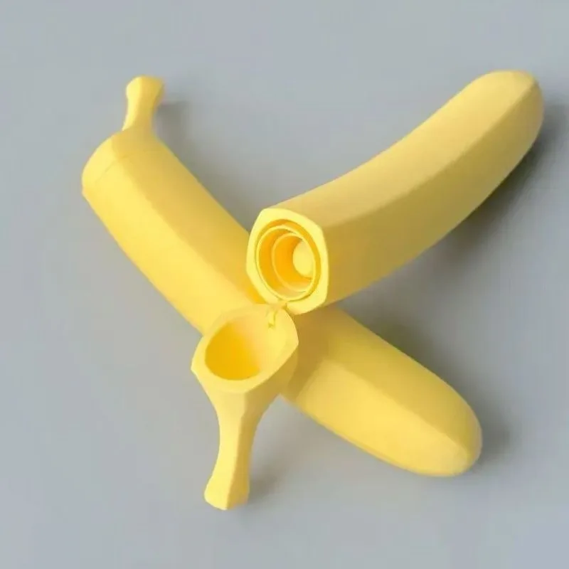 3D 프린팅된 사실적인 접이식 바나나 경량 시뮬레이션 과일 소품 텔레스코픽 검 장난감