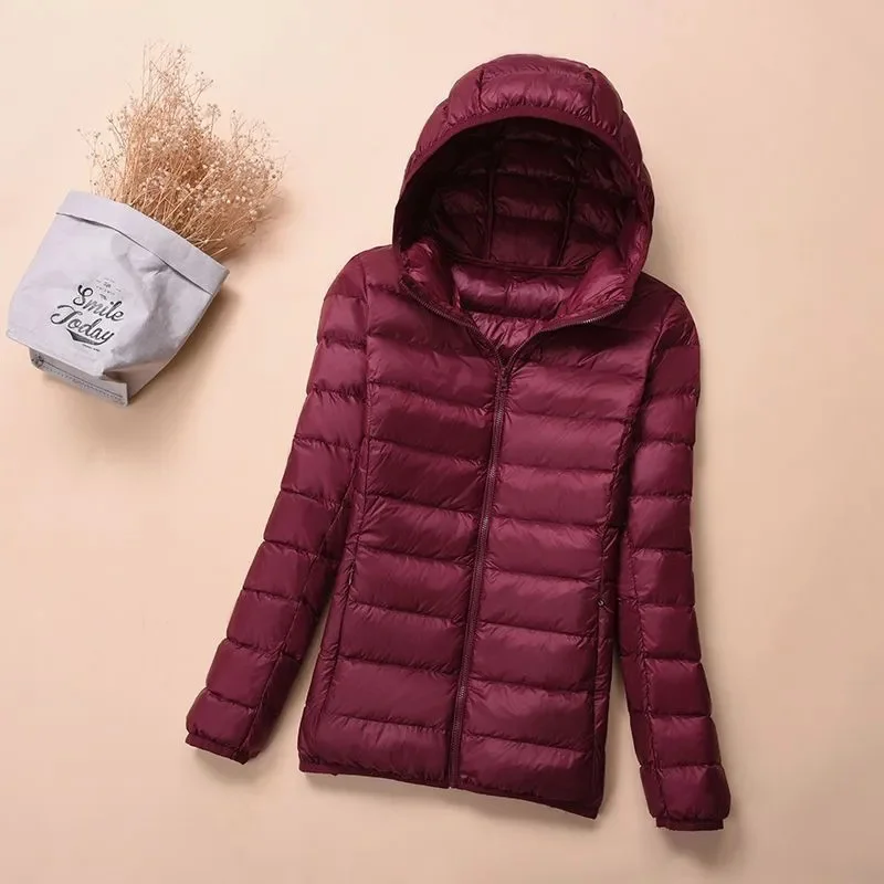 Down Jacket Women's Short Autumn Winter New Parkas Stand-UP Collar Hooded Warm Cotton Padded Coat Large Size Outcoat Ladies Tops 6