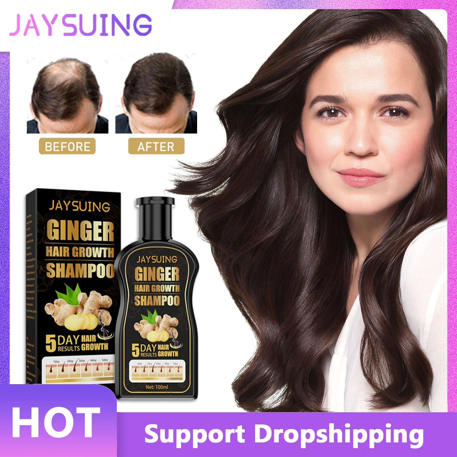 Jaysuing Ginger Hair Shampoo Oil Control Thickener Anti Protect The Roots Dense Regrowth Scalp Treatment Prevent Hair Loss Care likato термозащитный спрей для волос 230 c hair protect 200 0