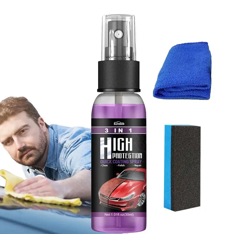 

Быстрое Автомобильное керамическое покрытие, спрей для ремонта царапин, полировка автомобиля 3 в 1, гидрофобное автомобильное верхнее покрытие с тканью и