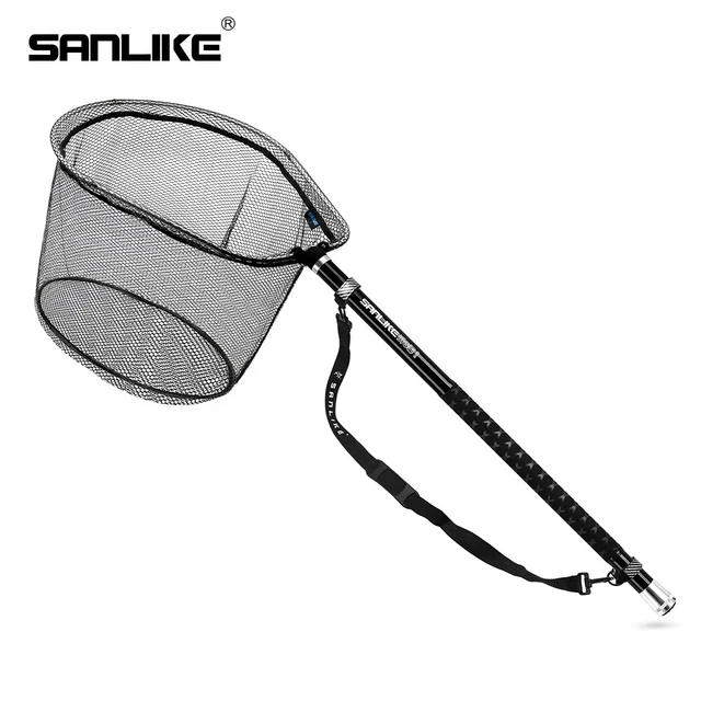 SANLIKE Fishing Net Telescopic Folding Carbon Pole Landing Net Retractable  Rod for Carp Fishing Tackle Catching Releasing - AliExpress