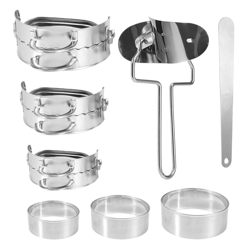 

Dumplings Maker 8 Pcs Stainless Dumpling Wrapper Cutter Gyoza Mold Convenient Kitchen Dumpling Maker Device Cooking Pastry Tools