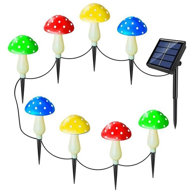 

Solar Mushroom Lamp Waterproof Multi-Colored Mushroom LED Lamp For Christmas Halloween Garden Yard Lawn, 8PCS