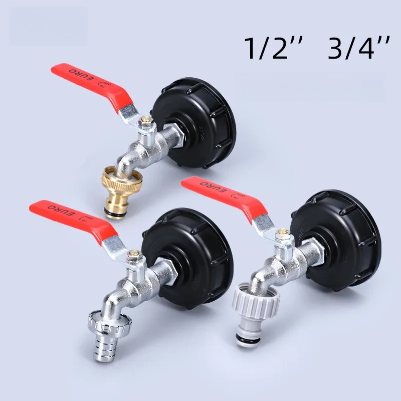 S60x6 Coarse Thread IBC Tank Tap Connecter 1/2'' 3/4'' Water Coupling Adapter 1000L Garden Home Replacement Valve Fitting