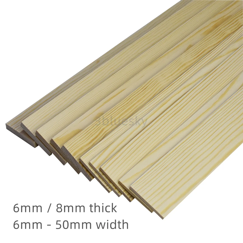 Custom Natural Pine Wood Slats Bar Panel 6mm 8mm Thick Diy Furniture