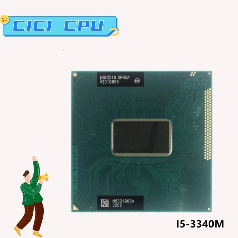 Processore Cpu Per Laptop Dual-Core I5 3340M I5-3340M 2.7Ghz L3 Presa 3M G2 / Rpga988B Sr0Xa