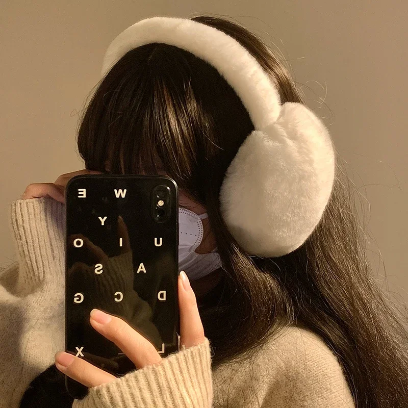 Women Winter Ear Warmers Plush Earmuffs Cold Protection Ear Cover Foldable Fur Warm Earmuffs Headphones Y2k Girl Accessories