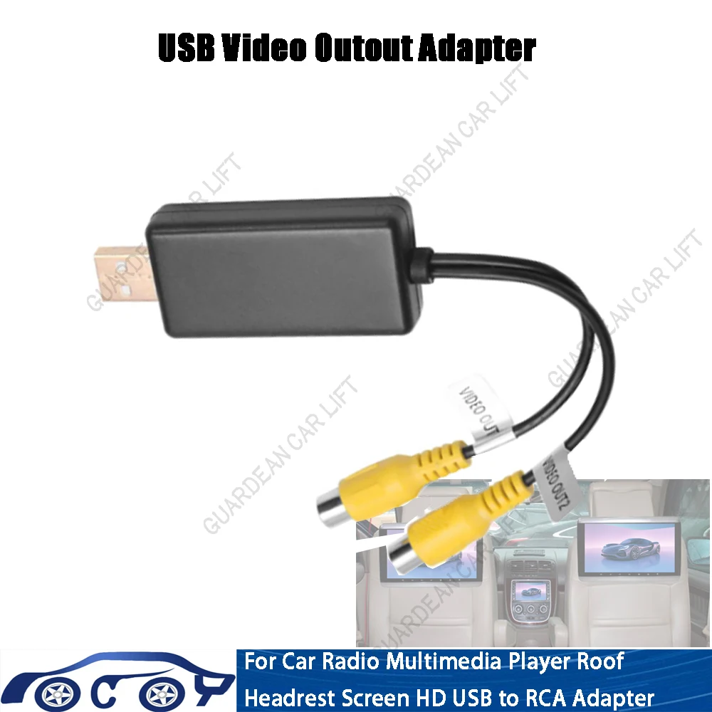 HeadrestScreenHDUSBtoRCAAdapterAndroidUsbVideoOutputRCALine
