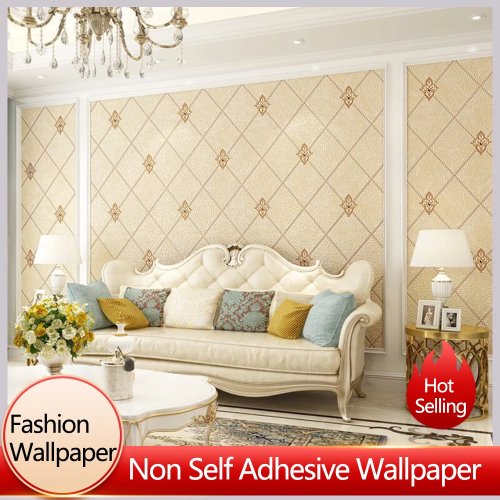 

1Roll New Diamond Imitation Deer Skin 3D Wallpapers Decorative Wallpaper for Living Room And Bedroom Checkered Floral Wall Paper