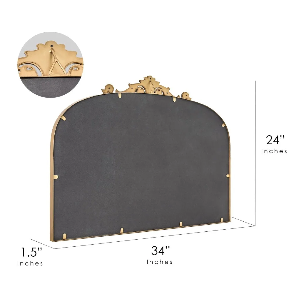 24" x 34" Traditional Arched Decorative Mirror for Home, Living Room, Hallway