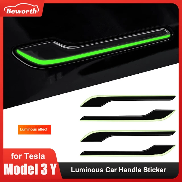 Leuchtenden Tür Griff Abdeckung Kit für Tesla Modell Y 3 2023 Protector  Glühende Auto Aufkleber Fluoreszierende Decor Auto Styling Zubehör -  AliExpress