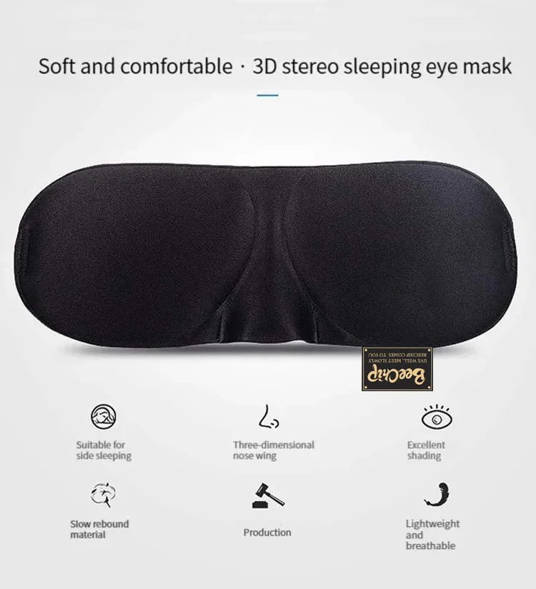 Description Picture 2 of item3D Sleep Mask Natural Sleeping Eye Mask Eyeshade Cover Shade Eye Patch Women Men Soft Portable Blindfold Travel Eyepatch 1Pcs