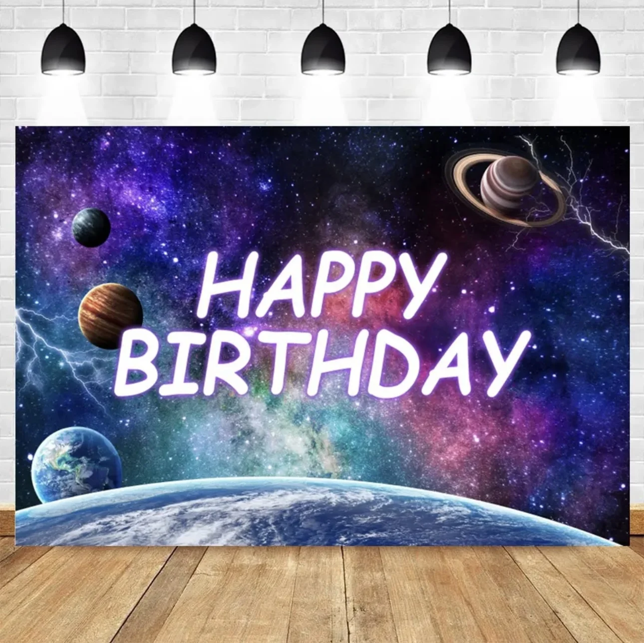 Outer Space Backdrop Happy Birthday Space Photography Background