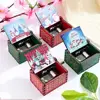 Red Merry Christmas Theme Music Box Carving Wooden Hand Crank Music Box Santa Claus New Year Christmas Gift for Children Friend 1