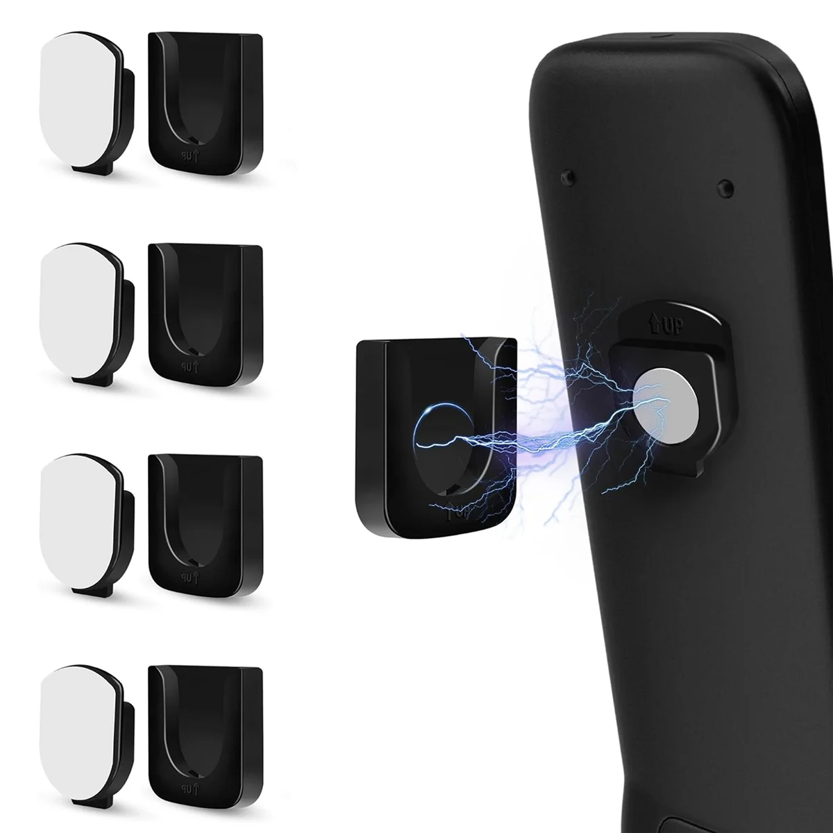 Magnetic Remote Control Holder Wall Mount 4 Pair Remote Control Organizers Storage Self-Adhesive TV
