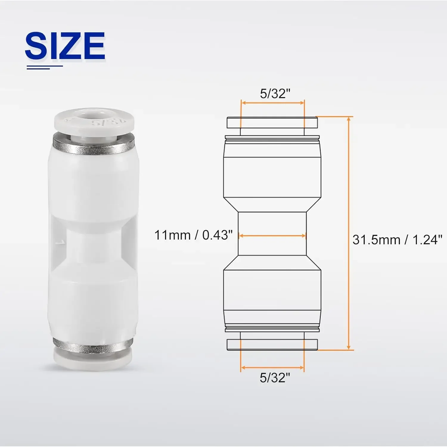 For Bambu Lab X1/X1C/P1P/P1S & AMS PTFE Tube Pneumatic Fitting Connector for 1.75mm 3d Printer Parts Pneumatic Connectors