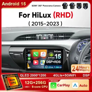 2015–2023 Toyota Hilux RHD Android 15 Car Stereo with Wireless CarPlay, GPS, and Touchscreen