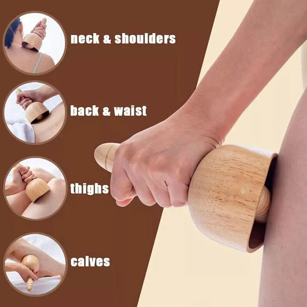 

Wooden Roller Cup Wooden Rod Tool Body Lymphatic Stick Drainage Muscle Scraping Handheld Manual Swedish Cups Massage Tool