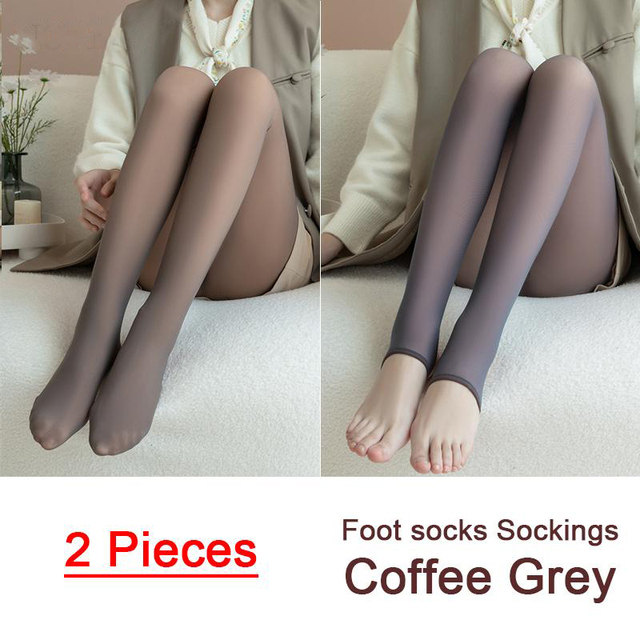 Pcs Sexy Slim Leggings Winter Warm Women Fake Translucent High Waist Leggings Super Elastic Plus Velvet Leggins