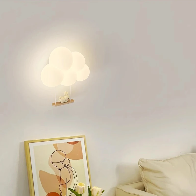 Minimalist Children's Room Wall Lamps Cute Monkey Rabbit Cloud Lamp LED Warm Princess Room Boy Girl Bedroom Bedside Wall Lights led wall lamp,wall sconces light,wall lamp