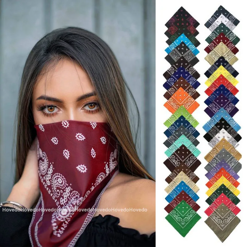 Vintage Bohemia Phong Cách Cao Su Vuông Khăn Đội Đầu Dành Cho Nữ Khẩu Trang Đeo Chéo Băng Đô Cài Tóc Turban Gọng Chủ Đề Bandanas Dây Buộc Tóc Khăn Trùm Đầu Mũ Đợi Đầu Đa Năng