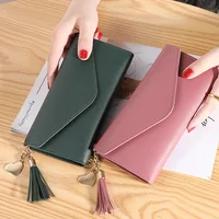 Long Women Wallet Female Purses Tassel Coin Purse Card Holder Wallets Female Pu Leather Clutch Money Bag PU Leather Wallet 1