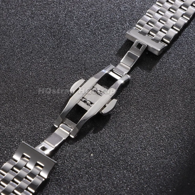 Premium Solid Stainless Steel Watch Band Replacement Strap with Adjustable Width and Versatile End Links