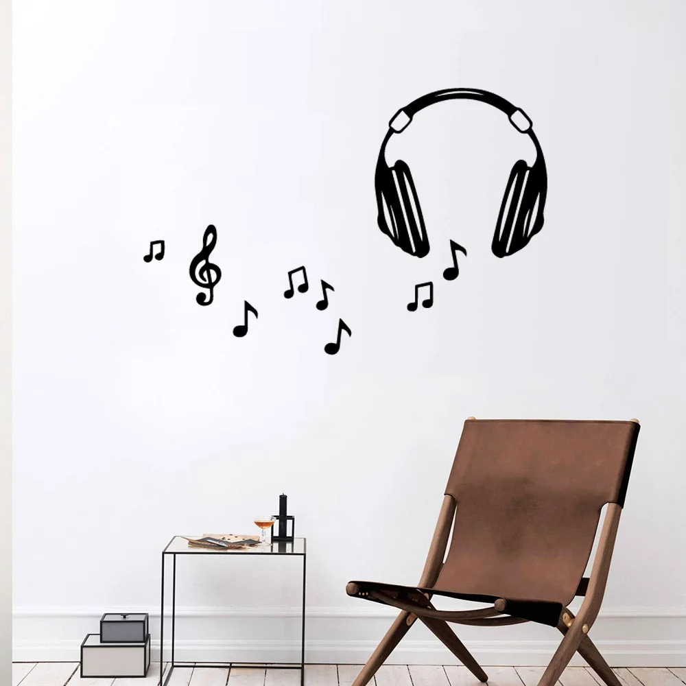 Fun Earphone Wall Decal Art Vinyl Sticker