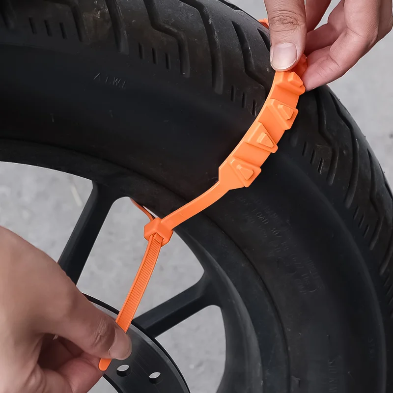 Anti-Skid Schnee Ketten für Motorräder Fahrräder Winter Reifen Räder  Nicht-slip Kabelbinder Motorrad Notfall Reifen Kette