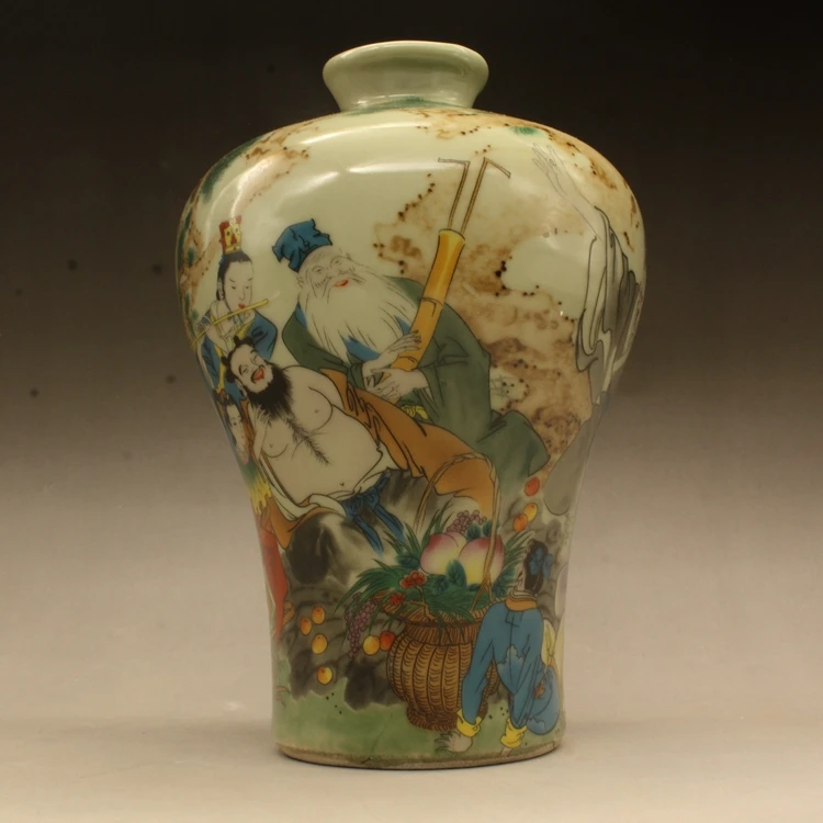 

Pastel Eight Immortals Plum Bottle Antique Porcelain Antique Ornaments Antique Porcelain