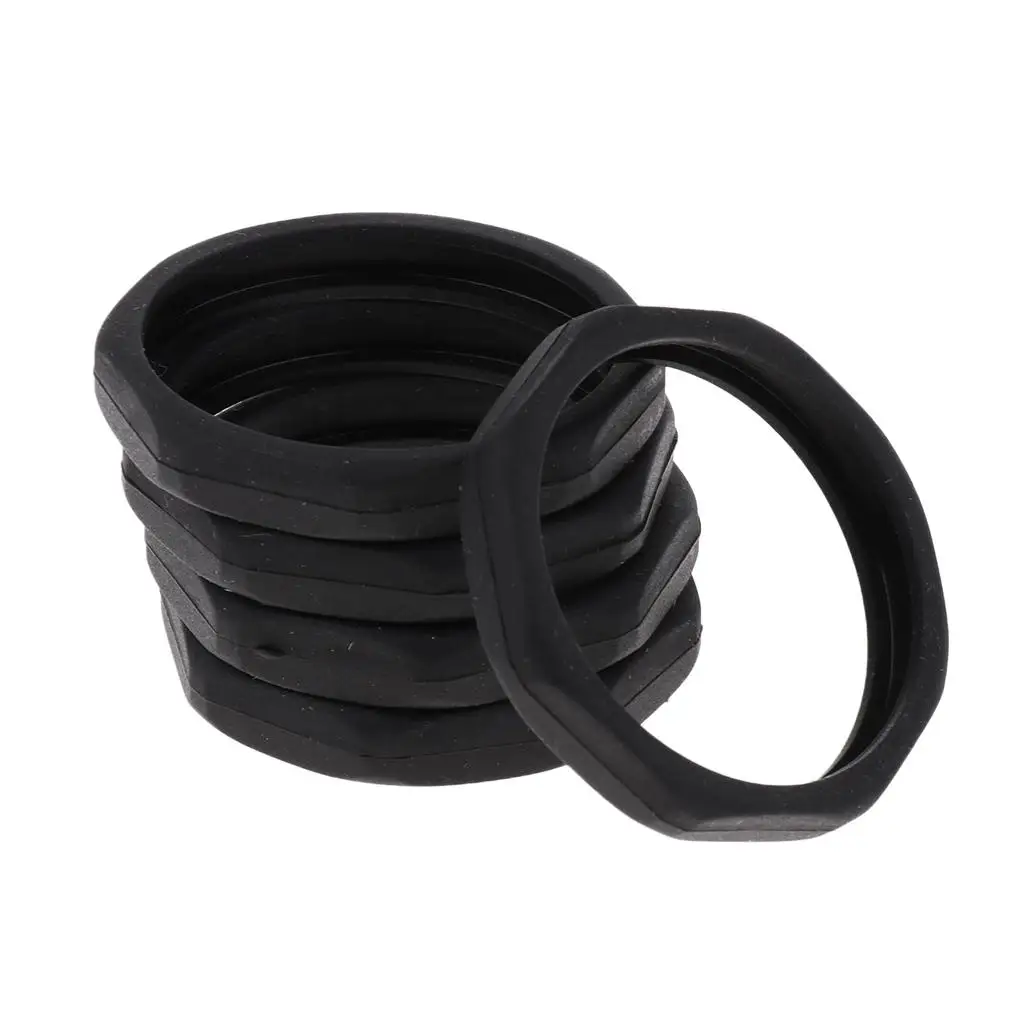 5pcs Microphone Slip Anti-Rolling Protection Ring Mic Silicone Ring Black