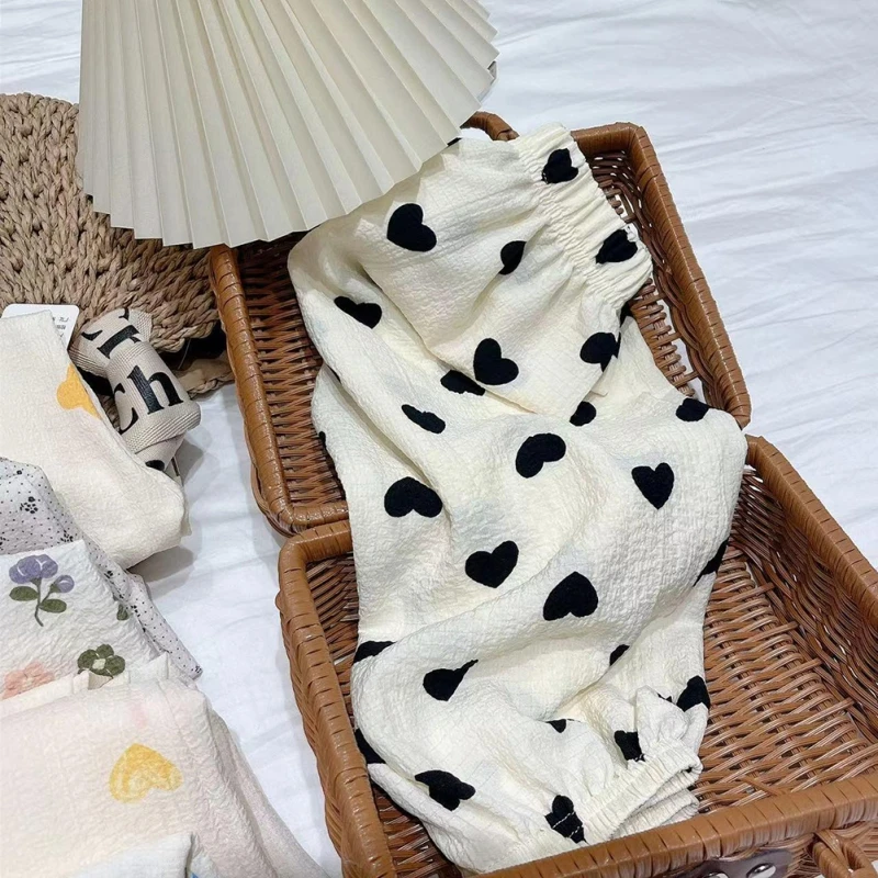 Summer Kids Girl Pants Floral Print Trousers Children Lantern Pants for Baby Girls Trousers Casual Pajama Bottoms Kids Clothes