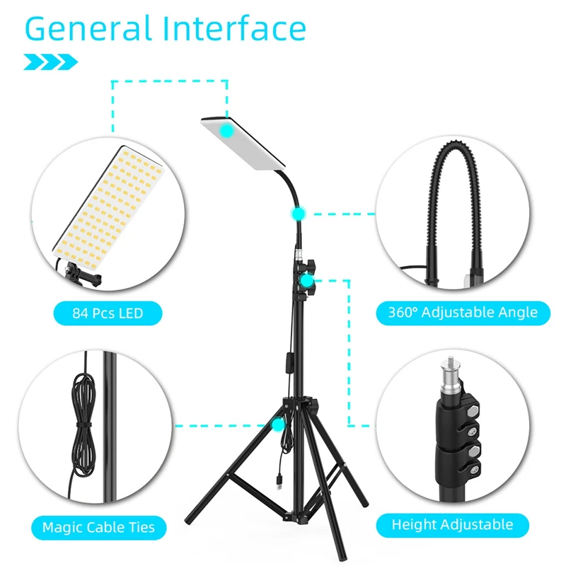 Verbesserte 84 * LEDs Flutlicht Licht mit 1,8 m Stativ