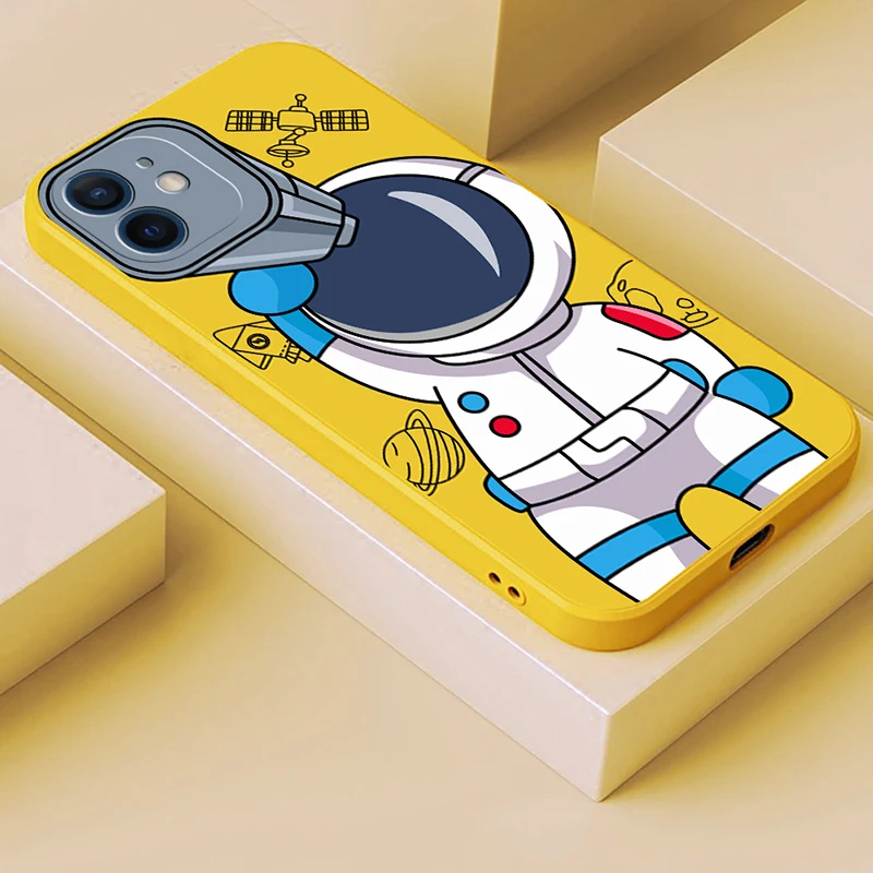 Cute Astronaut Phone Case For iPhone 11 12 13 Pro MAX 6 6S 7 8 Plus XS 12 13 Mini X XR SE 2020 Soft TPU Colorful Cases Funda best waterproof phone pouch