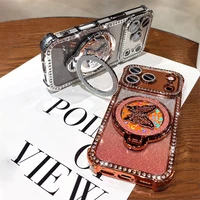 Rhinestone Lens Butterfly Bracket Glitter Phone Case for iPhone 17 16 Pro Max 15 14 13 Diamond Gradient Bling Shockproof Cover 5