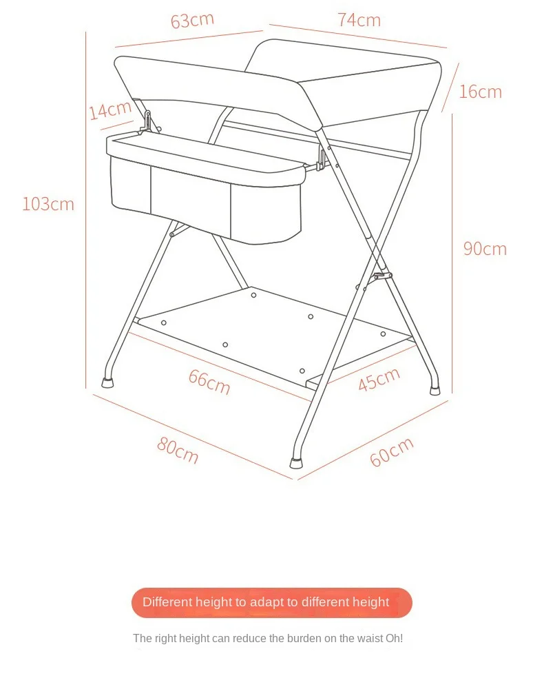 Portable Baby Multifunction Diaper Conversion Table Care Desk Diaper Table Nursing Adjustable Foldable Newborn Care