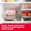 Pyrex Freshlock 10-Pieces 4-Cup Glass Food Storage Containers Set Airtight & Leakproof Locking Lids Freezer Dishwasher Microwave 4