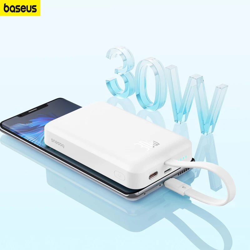 

Baseus 30W Magnetic Power Bank 10000mAh PD Charging Powerbank Battery Charger Built-in Cable For iPhone 14 13 12 For Samsung